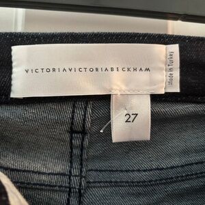Victoria Beckham cropped jeans with ribbon side.
